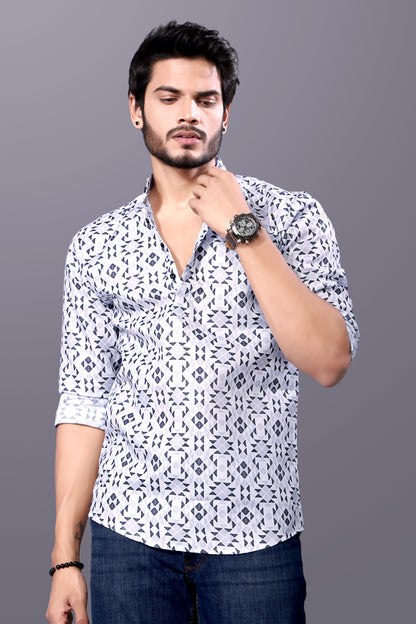 GraphiCotton – Premium Full Sleeve Casual Kurta Shirt with Abstract Detailing
